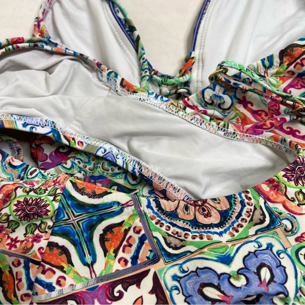 Nanette Leapore Positano Italian print one piece swimsuit. Size small - Picture 8 of 12